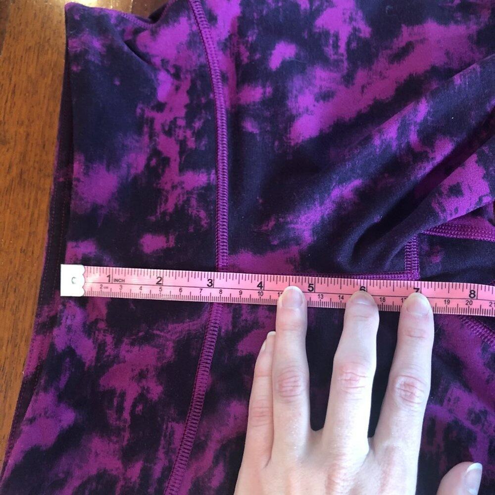 Lululemon Wunder Under Crop Leggings Tie Dye Purple - Picture 7 of 8